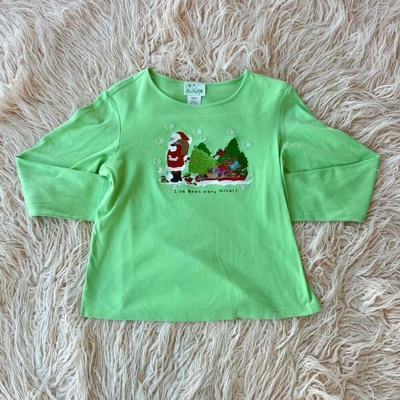 Vintage Santa Long Sleeve T-shirt - Picture 1 of 5